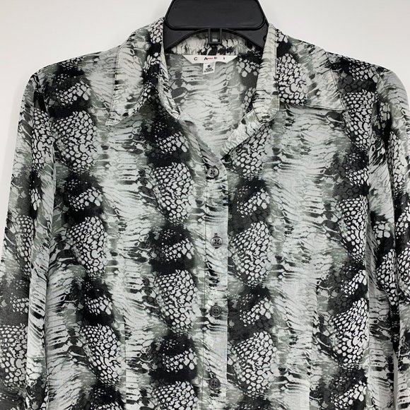 Cabi Top Black Snake Print Button Down Long Sleeve #988 - Picture 3 of 13